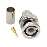 Conector Coaxial RF BNC-J-5 BNC/Q9 Macho con Conexión de Crimpado Apto para Cables SYV50-5/5D-FB