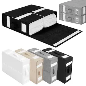 Foldable Bedding Organizer Bed Sheet Organizer For Linen Closet Foldable Storage Box Foldable Sheet Set Organizer