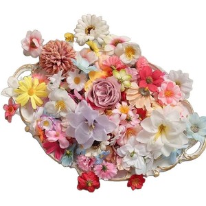 Flores Artificiales Rojas Brillantes, Flores de Seda, Kit de Manualidades para Bodas, Pequeños Pasadores de Pelo con Margaritas Hechas a Mano, Coronas, Venta al por Mayor - Product Image 5