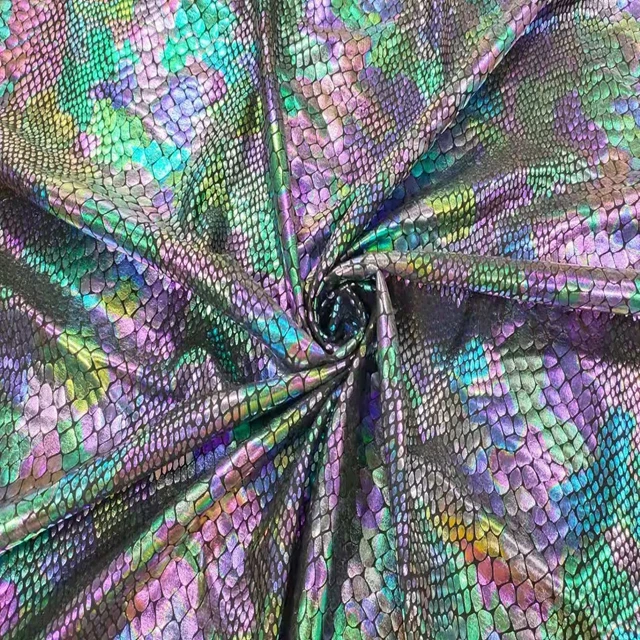 polyester spandex metal snakeskin anti-snakeskin garment fabric
