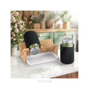 Kits de germination pour bocaux Mason à large ouverture en bambou Moso écologique et durable, avec support en bambou et couvercle en acier inoxydable, grande capacité alimentaire - Product Image 4