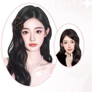 Elegante Accesorio para el <span class=keywords><strong>Cabello</strong></span> <span class=keywords><strong>con</strong></span> Clip <span class=keywords><strong>de</strong></span> Flor Rosa para <span class=keywords><strong>Moño</strong></span>, Estilo Princesa, Peluca Resistente al Calor - Product Image 6