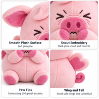 Peluche personnalisée cochon rose avec ailes en forme de cœur et queue bouclée pour les promotions de la Saint-Valentin et les collections de cadeaux