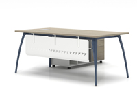 Bureau de direction moderne, grand bureau de patron, bureau à domicile, bureau de travail pour directeur commercial, table de bureau avec structure métallique