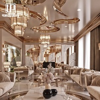 Ensemble de canapés de salon de luxe, meubles complets pour la maison, canapé italien en velours gris 7 places avec table d'appoint