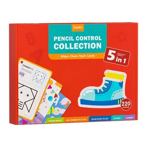 Saalin 5 in 1 Pencil control collection wape-clean flash cards teaching aids children's concentration educational toys