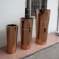 Jardinière d'intérieur en acier inoxydable pour décoration d'hôtel extra large Pot d'arbre extra large pour pot de fleurs en métal Plancher géant