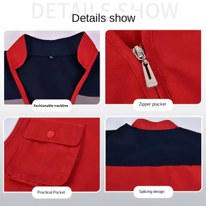 سترة قطنية متعددة الجيوب للبناء ، خصائص عاكسة ، موقع حماية العمل للتنفس لتزيين العقارات في المستودعات - Product Image 4