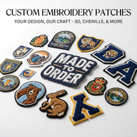Patchs brodés personnalisés thermocollants en chenille pour vêtements, vente en gros, faible MOQ, patchs lettres 3D
