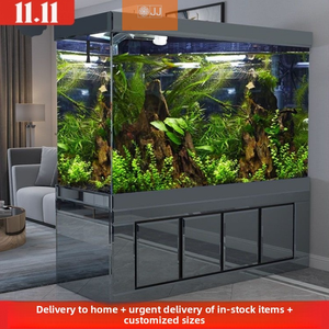 Bể cá lớn, chất liệu kính chuyên nghiệp, sản xuất theo yêu cầu, bể cá trang trí nhà cử<span class=keywords><strong>a</strong></span> mù<span class=keywords><strong>a</strong></span> thu, hình vuông - Product Image 3