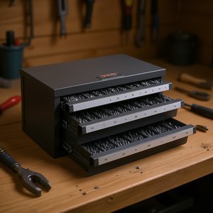 Armoire de rangement pour 300 forets (1mm à 13mm) avec étiquettes organisées, empilable, modèle D0100HADSXA - Product Image 2