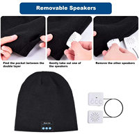 Topi Headset Speaker Musik Outdoor M210, Dapat Dilepas, Dapat Dicuci, Hangat untuk Musim Dingin, Bersepeda, Nirkabel, Panggilan Handsfree, Bluetooth