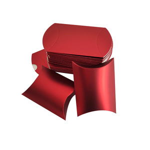 Cajas de recuerdos de boda Nombres personales aceptables Imprimir su logotipo Personalización Pequeño regalo Embalaje Forma De Almohada Cajas de dulces Rojas - Product Image 4