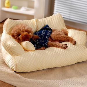 하이 퀄리티 잠자는 개 침대 고양이 둥지 사계절 여름 얼음 개 집 패션 디자인 현대 애완 동물 귀여운 격자 무늬 소파 - Product Image 5