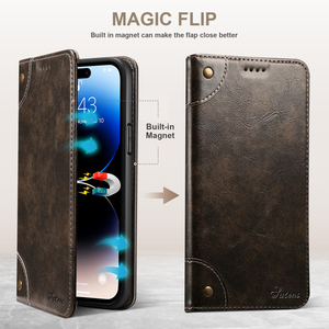 Étui portefeuille magnétique SUTENI en similicuir avec support pour <span class=keywords><strong>iPhone</strong></span> 17 Pro Max, compatible également avec 16 Plus, 15 Pro, 14, 13, 12 - Product Image 5