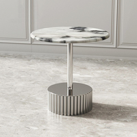 Table basse moderne combinaison ronde Table à thé latérale multifonctionnelle salon de luxe table centrale en acier inoxydable