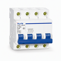 YUYE YEB1-100A Miniature Circuit Breaker (MCB) 6KA 4P 6A 400V/230V 50/60Hz Perlindungan LSI Kurva BCD C OEM