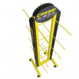 Commercial Double Sided Metal Shoe <b>Display</b> Rack with Hooks & Wheels Removable Floor <b>Stand</b> for Footwear Store Clothing <b>Shop</b> - Product Image 5