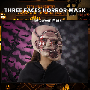 Maschera di Halloween Zonghong HF a Tre Facce in Latex Morbido, Simulazione <span class=keywords><strong>Horror</strong></span> per Adulti, 4 Colori Digitali - Product Image 2