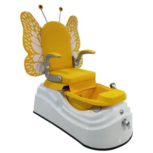 顶级儿童卡通蝴蝶沙龙按摩电动磁力喷射足疗椅带排水泵