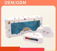 Emballage imprimé écologique boîtes de boulangerie colorées OEM/ODM marque privée bombes de bain arc-en-ciel 2 pièces bombes de bain