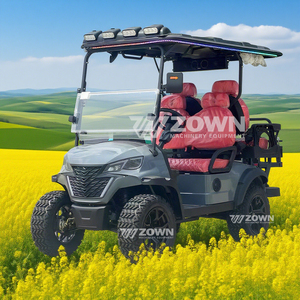 Carrito de Golf Gris Elevado para 4 Pasajeros con Neumáticos de Banda Profunda para Aventuras al Aire Libre - Product Image 4