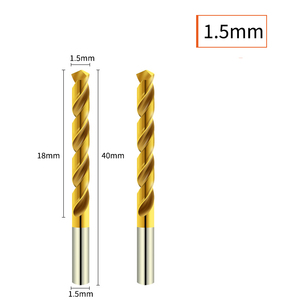 Jeu de forets hélicoïdaux en acier rapide plaqué titane HSS, norme <span class=keywords><strong>américaine</strong></span>, pour acier inoxydable/métal/aluminium OEM - Product Image 2