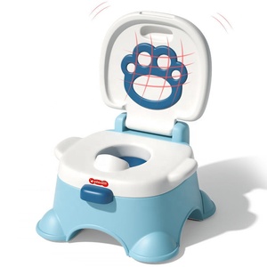 <span class=keywords><strong>Pot</strong></span> portable pour bébé, toilette musicale à induction pour tout-petits 2-en-1, siège de toilette d'apprentissage confortable et marchepied avec dossier et housse - Product Image 6