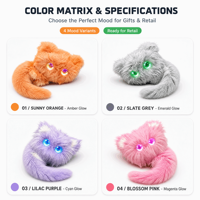 Robot en peluche AI Compagnon émotionnel, chat moelleux aux yeux lumineux colorés, avec fonction de chat vocal, jouet pour enfants pour l'heure du coucher, vente en gros