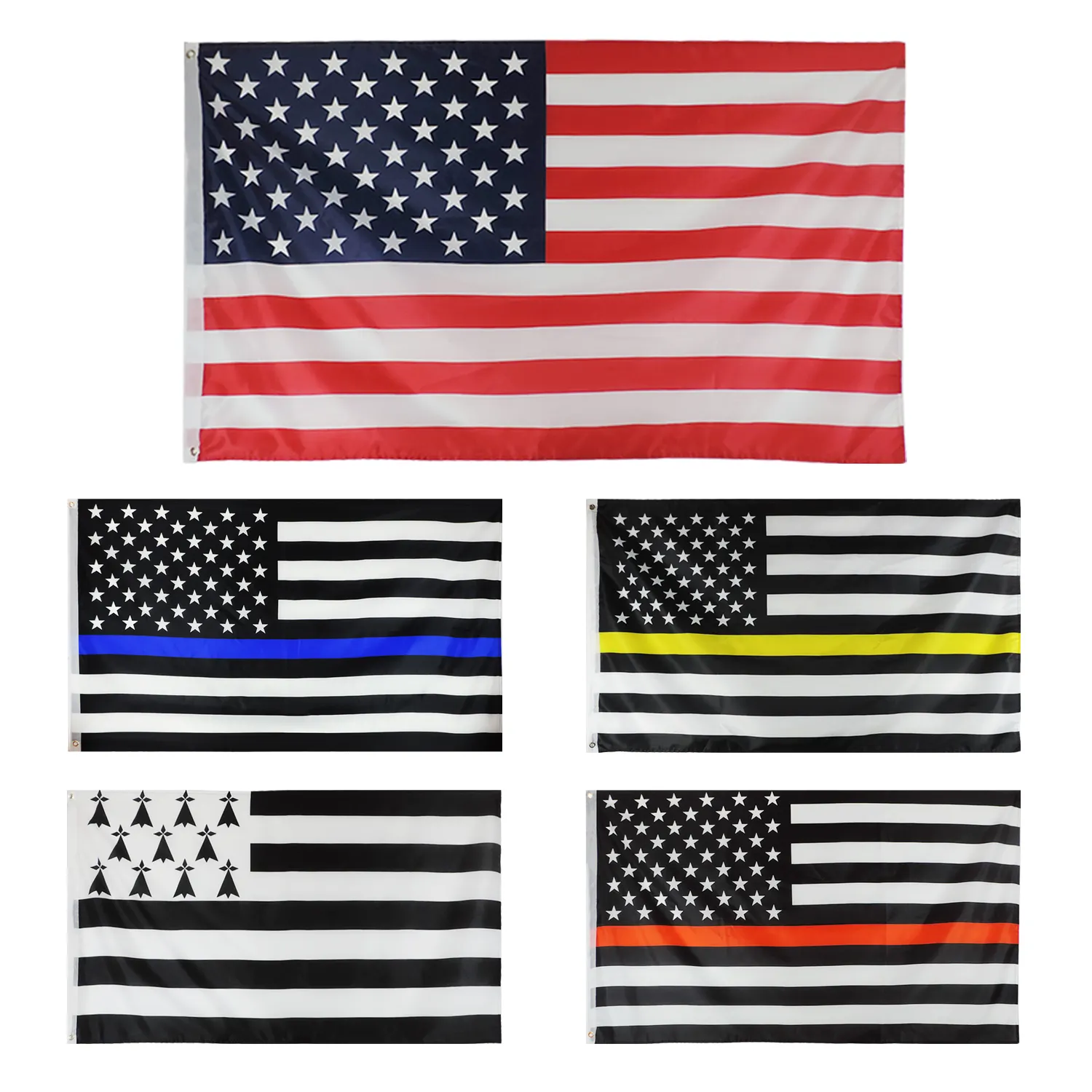 Kostenlose Probe 100% Polyester 3x5 Fuß dünne blaue Linie USA nationale benutzer definierte Amerika Flagge