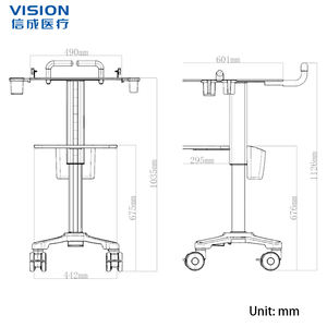 आधुनिक अस्पताल एल्यूमीनियम डेंटल क्लिनिक मेडिकल कंप्यूटर कार्ट ट्रॉली चल और समायोज्य - Product Image 6