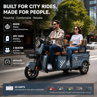 Vente en gros de tricycle électrique pour passagers avec moteur 600W/800W tricycle électrique à batterie 48V pour mobilité urbai