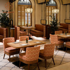 Meubles de restaurant en bois et velours pour fast-food et pizzeria, <span class=keywords><strong>table</strong></span> et banquette, sièges de banquette pour café - Vente chaude - Product Image 5