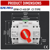 Saklar Transfer Otomatis Daya Ganda EPEPRO PC EPM-C1 2P 100A 125A 110V 50/60Hz Fase Tunggal 1S Waktu Transfer Generator Transfer