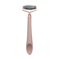 Rouleau facial portable 3D pour stimulation des points d'acupuncture, applicateur de crème double embout, outil de soin de la peau pour le remodelage en V, idéal pour coffret cadeau spa