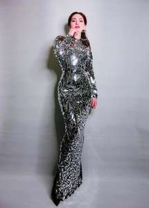 Novance prodotti di tendenza specchietti completi abito <span class=keywords><strong>da</strong></span> Club 2022 Sexy abiti di strass di compleanno donna ospite di nozze taglie forti - Product Image 4