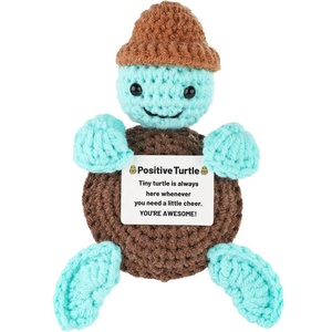 New Product Fun Crochet Handmade Hat Turtle Handmade Crocheted Positive Energy Little Turtle Doll Blue - Product Image 1