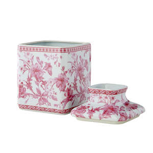Boîte à mouchoirs en <span class=keywords><strong>porcelaine</strong></span> vintage rose et blanc pour salle de bain et cuisine - Product Image 2