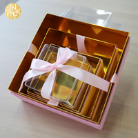 EN PACK acrylique boîte vide en plastique stockage boîte-cadeau emballage cadeau de luxe boîte de noël emballage avec ruban arc