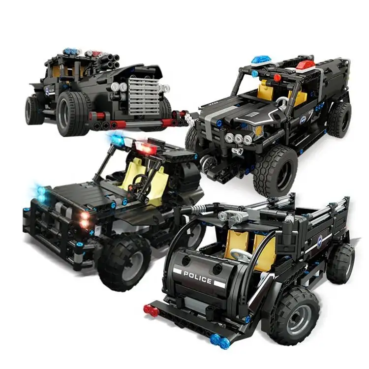 Mould King 13005-13008 City Police Car SWAT series Remote Control Car building blocks toys children educational gift