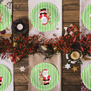 Giáng sinh giấy tấm tấm dùng một lần Santa tấm bộ đồ ăn Xmas bàn ăn tối trang trí kỳ nghỉ Nguồn cung cấp bên - Product Image 3