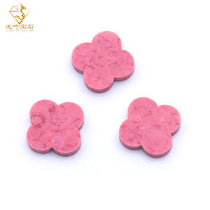 Vente en gros de pierres synthétiques en forme de trèfle à quatre feuilles, rose, 12*12*2mm, pour la fabrication de bijoux - Product Image 2