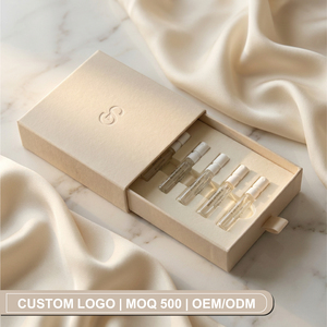 Boîte à tiroir de luxe personnalisée pour échantillons de parfum, emballage cadeau en papier, coffret de flacons cosmétiques haut de gamme, ensemble élégant et premium de style européen - Product Image 1