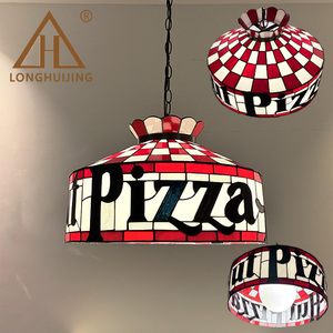 Tiffany Stained Glass Pizza Pendant <b>Light</b> Vintage Hanging Lamp for Restaurant Bar Cafe Pizza Shop Commercial Decor Ceiling Suspe - Product Image 6