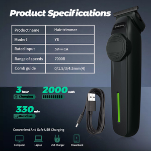 <span class=keywords><strong>Tondeuse</strong></span> à cheveux sans fil rechargeable USB SiMAiSHEN-Y6 pour hommes, 7000 tr/min, lame en T, <span class=keywords><strong>tondeuse</strong></span> à cheveux pour barbier, salon, hommes - Product Image 6