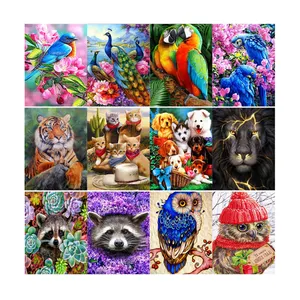 Fabrik Großhandel 5d Diy Ab Diamant Malerei Tiermalerei Vögel Pfau Papageien Bild Kunst Stickerei Diamant Wand dekoration