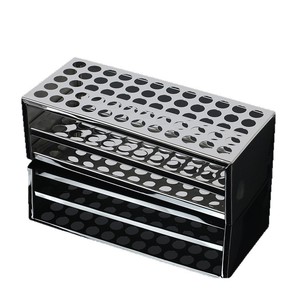 Estante para tubos de ensayo de acero inoxidable, rectangular, 6 orificios, suministro de laboratorio transparente - Product Image 1