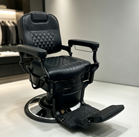 Chaise de barbier vintage de haute qualité, chaise noire inclinable hydraulique, chaise de barbier professionnelle