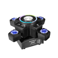 Lumière LED à Effet Scénique Vajra à Quatre Bras Dorés 100W, Stroboscope Laser RGBW DMX512 à Contrôle Sonore 25 Canaux
