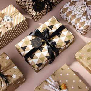 Nuevo diseño 50*70 cm papel de regalo de Navidad silicona recubierta desechable 7 diseño papel Impresión de logotipo - Product Image 3